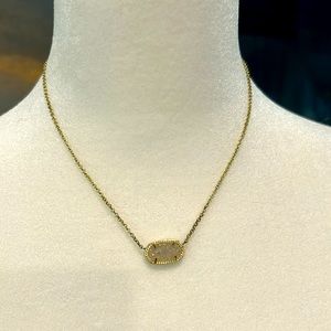 Kendra Scott Elisa Gold Pendant Necklace - Iridescent Drusy